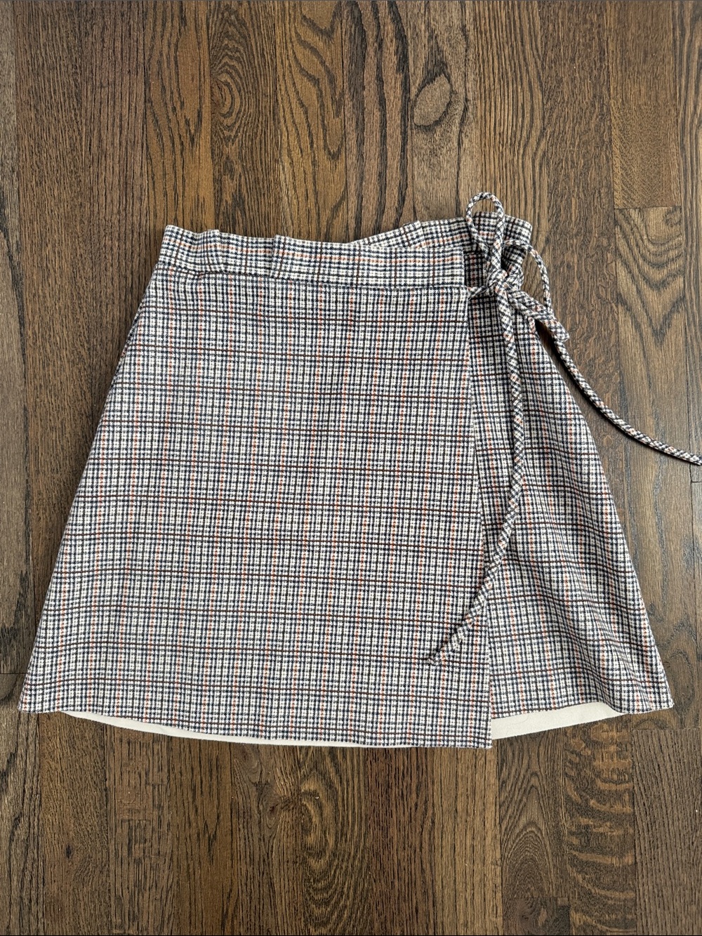 Zara Plaid Wrap Mini Skirt